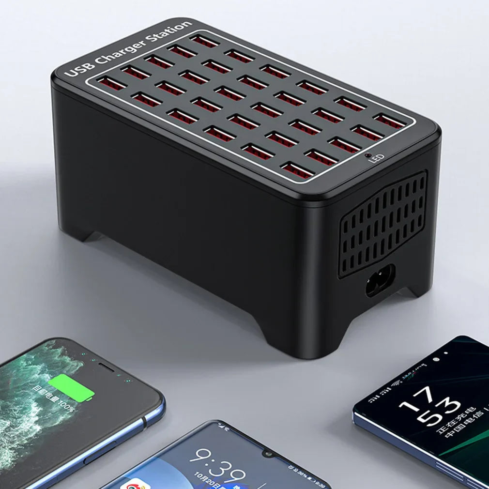 Power Up Your Devices with a 30-Port USB Charging Station