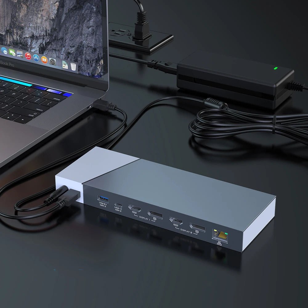 Dual monitor docking TF4.0 type c multi-usb port usb c charging hub
