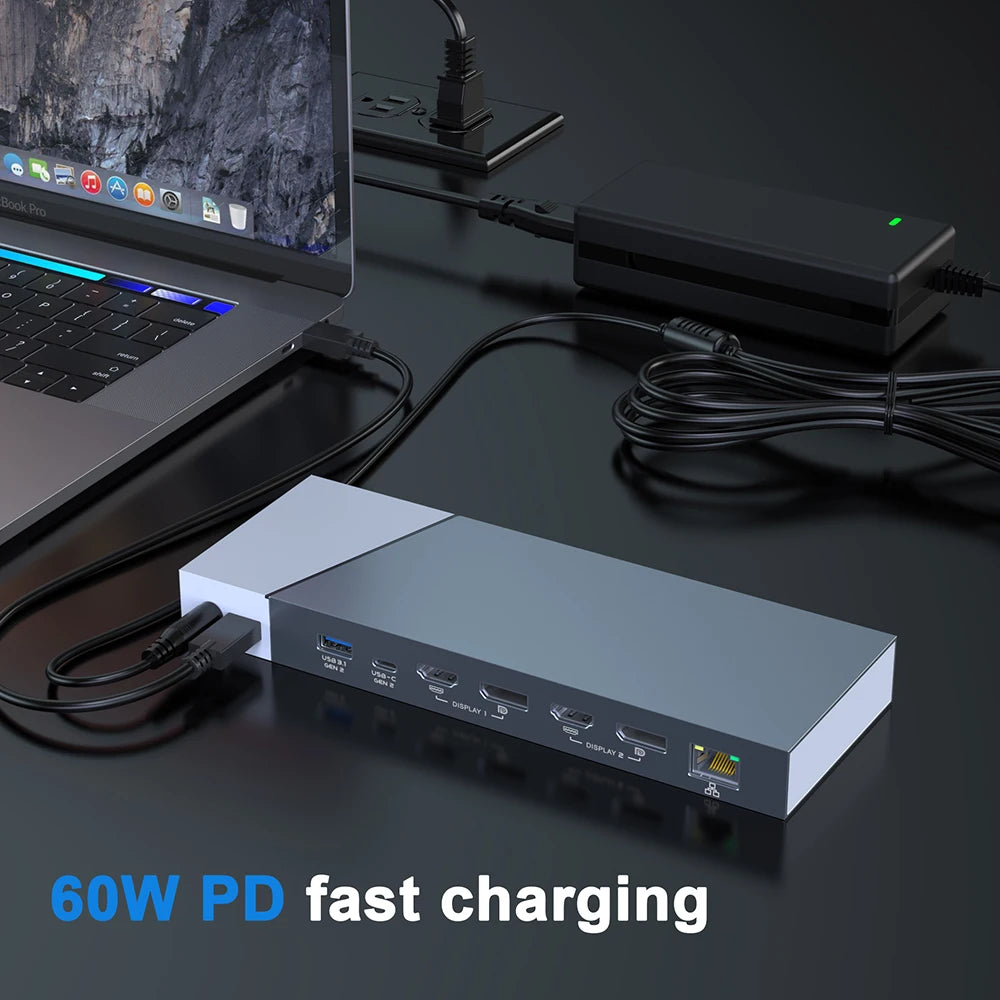 Dual monitor docking TF4.0 type c multi-usb port usb c charging hub