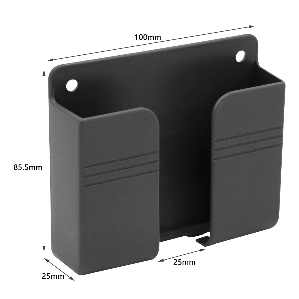 Universal Wall Mount Cell Phone Holder Remote Control Storage Box Multifunction Smart Phone Stand Punch Free Phone Charging Dock
