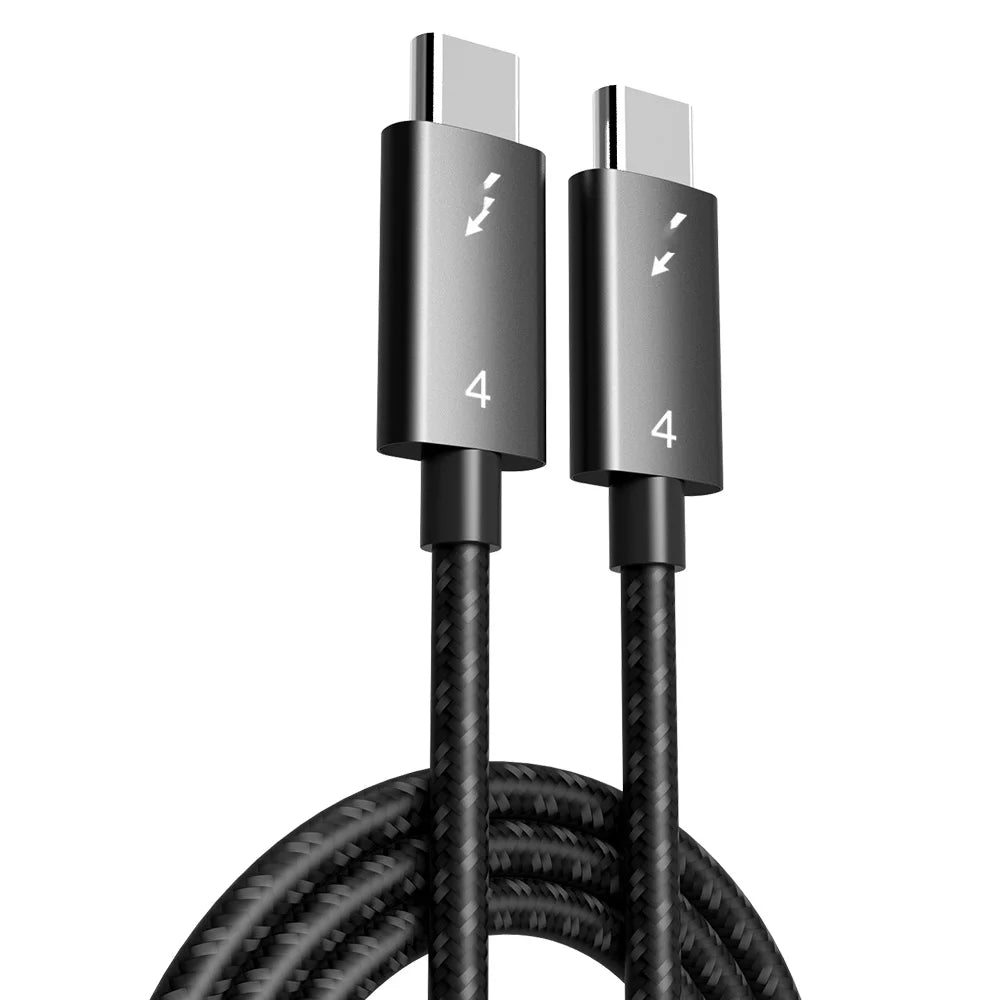 UGOjP Thunderbolt 4 Cable 90 Degree Elbow Right Angle USB4 Cable 40Gbps Data Transfer PD100W Data Cord For EGPU SSD iPad MacBook