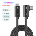 UGOjP Thunderbolt 4 Cable 90 Degree Elbow Right Angle USB4 Cable 40Gbps Data Transfer PD100W Data Cord For EGPU SSD iPad MacBook
