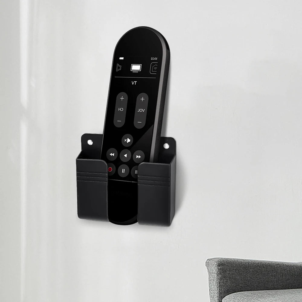 Universal Wall Mount Cell Phone Holder Remote Control Storage Box Multifunction Smart Phone Stand Punch Free Phone Charging Dock