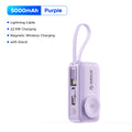 ORICO 5000mAh Mini 4‑in‑1 Capsule Power Bank 22.5W Fast Charger Built‑in Cable Foldable Plug Portable External Battery For iPhon