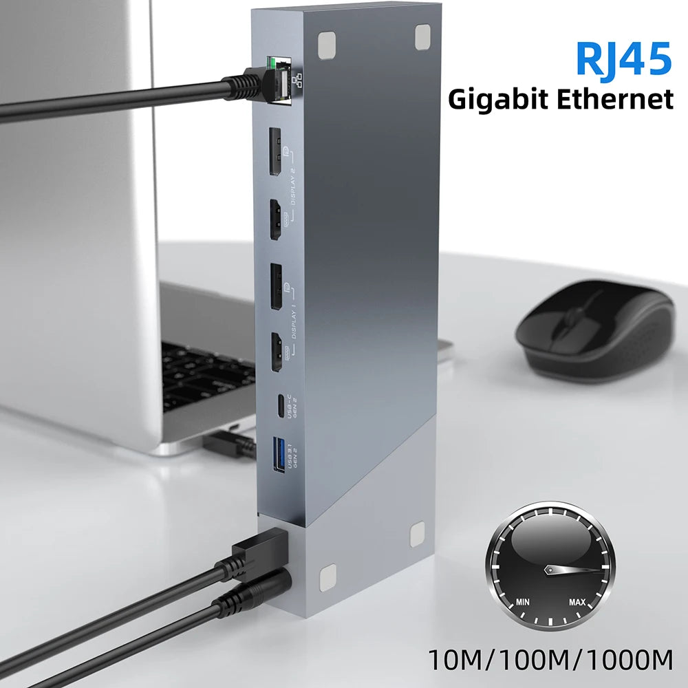 Dual monitor docking TF4.0 type c multi-usb port usb c charging hub