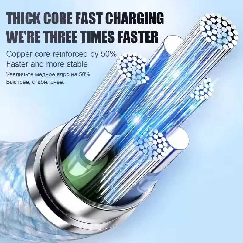 20W Braided Fast Charging USB Cable For iPhone X XR XS 6 6S 7 8 Plus 11 12 Mini 13 14 Pro Max  Rapid Charge Phone Cables 1m 2m