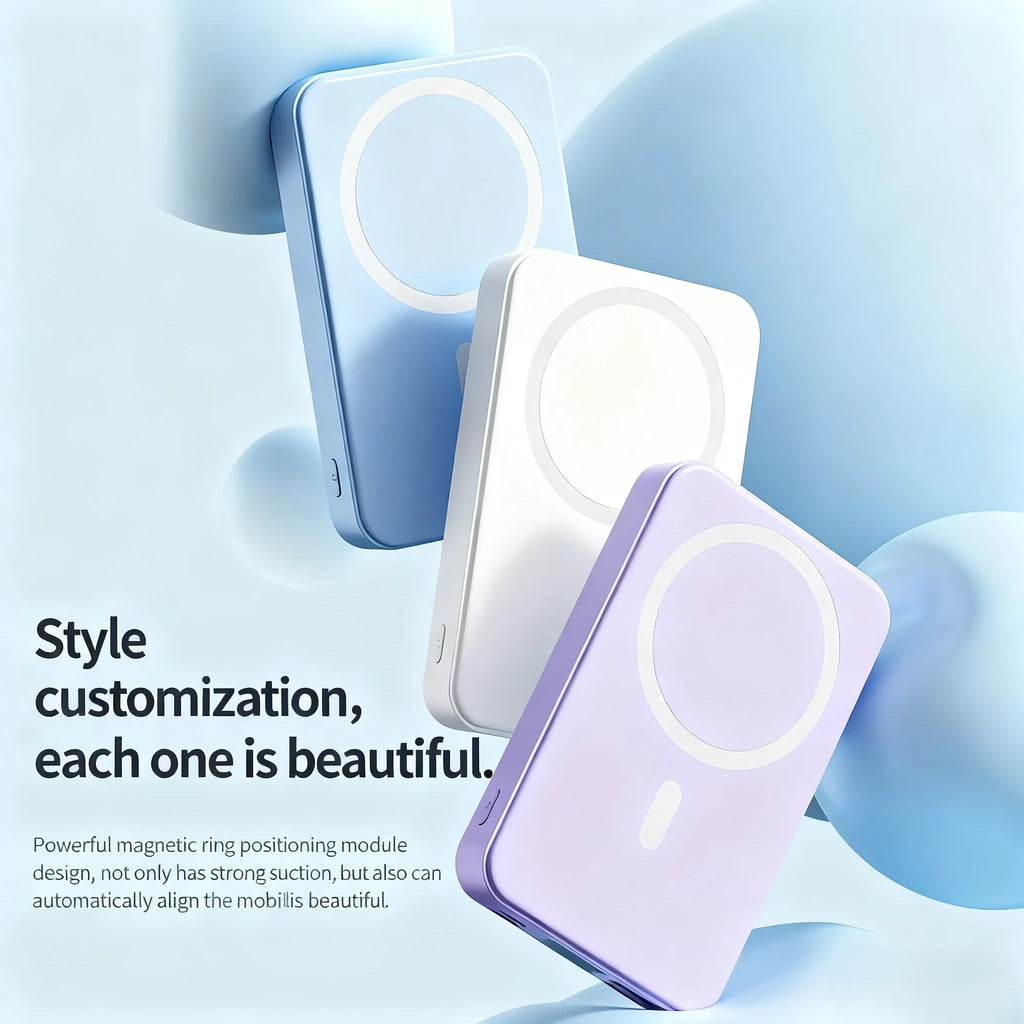 Portable Travel Charger with Phone Holder Powerbank for Magsafe iPhone AirPods Pro Wireless Charger External Battery Power Banks
