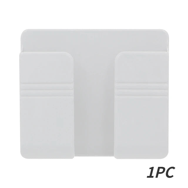 Universal Wall Mount Cell Phone Holder Remote Control Storage Box Multifunction Smart Phone Stand Punch Free Phone Charging Dock