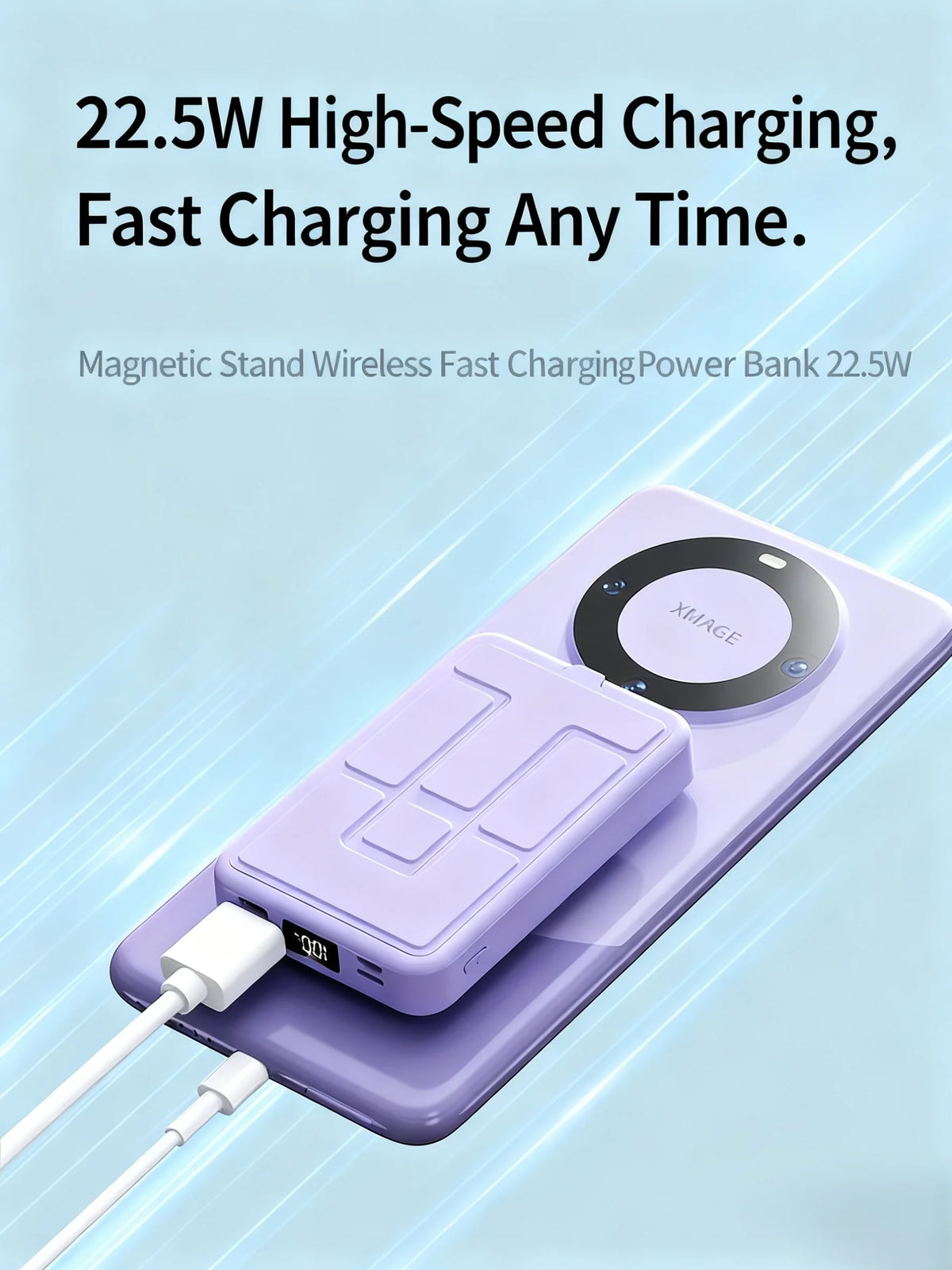 Portable Travel Charger with Phone Holder Powerbank for Magsafe iPhone AirPods Pro Wireless Charger External Battery Power Banks