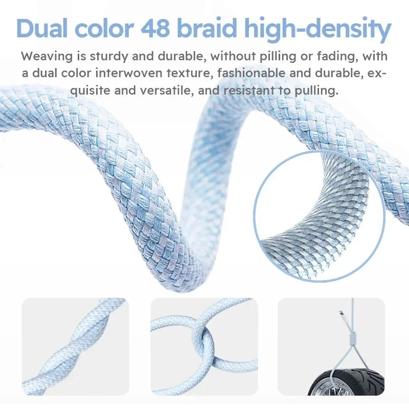 20W Braided Fast Charging USB Cable For iPhone X XR XS 6 6S 7 8 Plus 11 12 Mini 13 14 Pro Max  Rapid Charge Phone Cables 1m 2m
