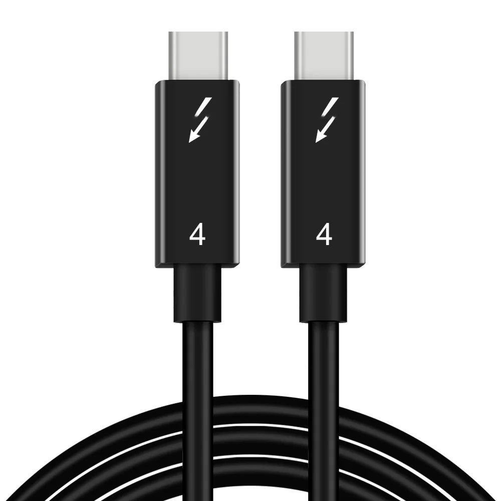 UGOjP Thunderbolt 4 Cable 90 Degree Elbow Right Angle USB4 Cable 40Gbps Data Transfer PD100W Data Cord For EGPU SSD iPad MacBook
