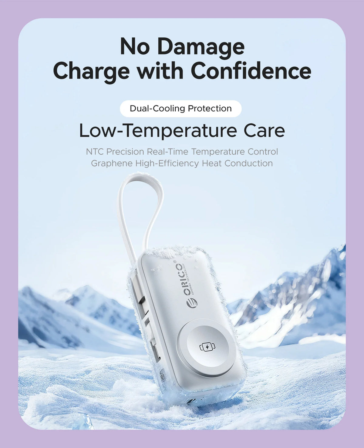 ORICO 5000mAh Mini 4‑in‑1 Capsule Power Bank 22.5W Fast Charger Built‑in Cable Foldable Plug Portable External Battery For iPhon