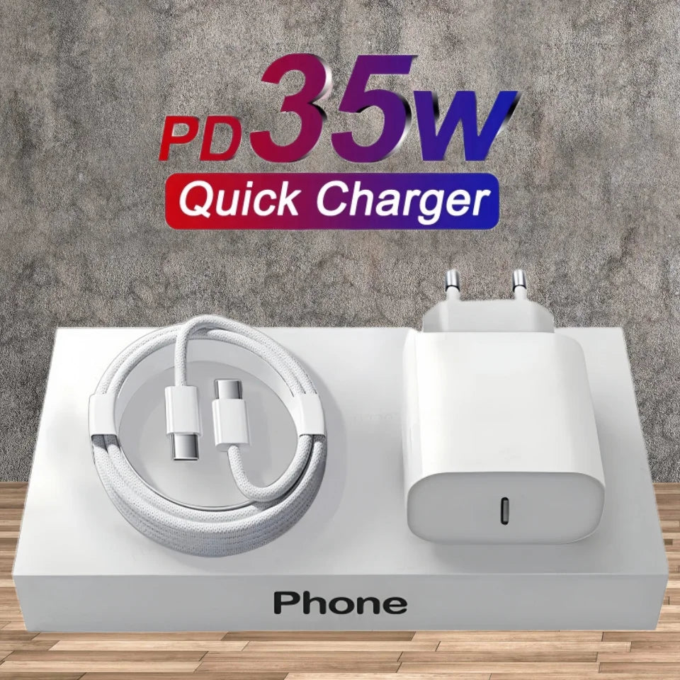 PD 35W Fast Charger For iPhone 11 12 13 14 15 Pro Max Fast Charging Cable For iPhone 15 Plus USB Type C Data Line Phone Charger