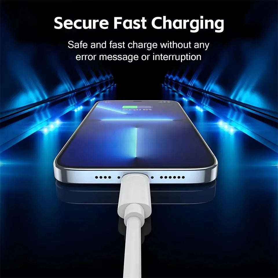 2PCS 1M Fast Charging Cable For iPhone X XR XS Max 11 12 13 Mini 14 Pro Max 6S 7 8 14 Plus USB-A Rapid Charge Phone Data Cables