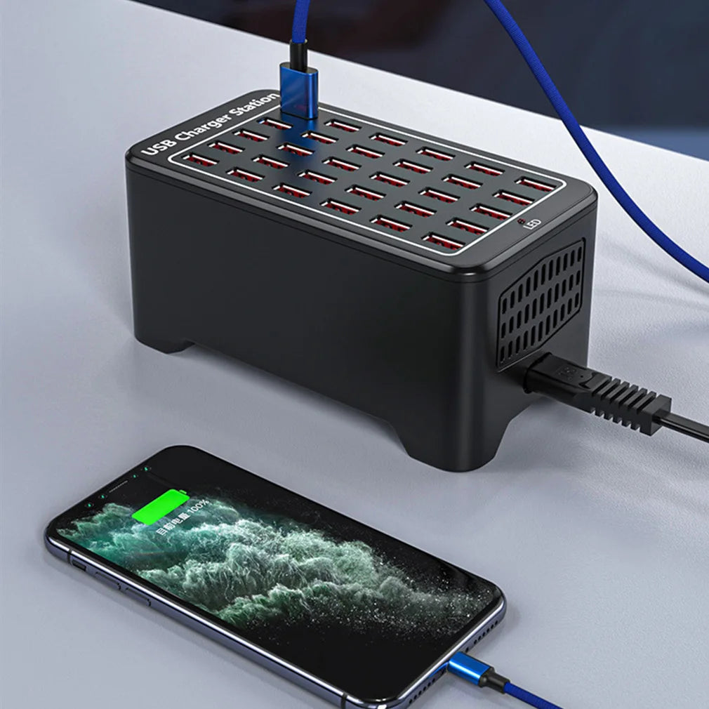 USB Charger 30 Ports HUB 150W Universal Wall Desktop Fast Charging Station Dock for Mobile Phone Power Adapter Dropshipping