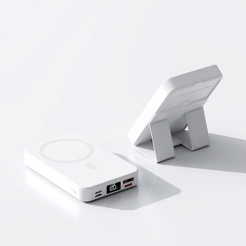 Portable Travel Charger with Phone Holder Powerbank for Magsafe iPhone AirPods Pro Wireless Charger External Battery Power Banks