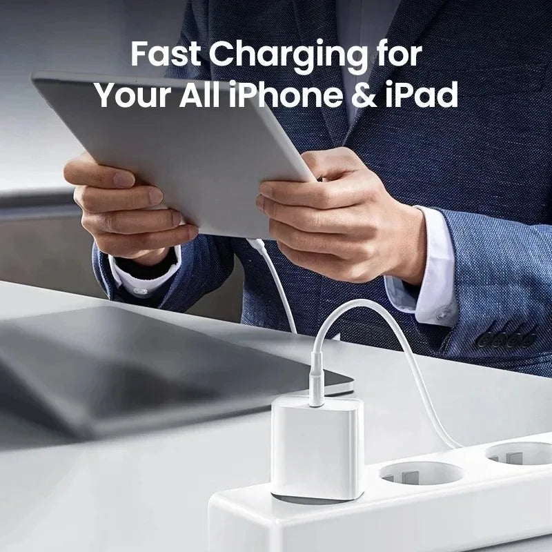 Original PD 40W EU US Fast Charger For iPhone 17 16 15 14 13 11 12 Pro Max Plus Air USB-C Cable Braided Fast Charging Type-C 1M