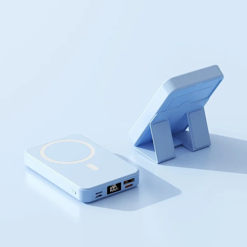 Portable Travel Charger with Phone Holder Powerbank for Magsafe iPhone AirPods Pro Wireless Charger External Battery Power Banks