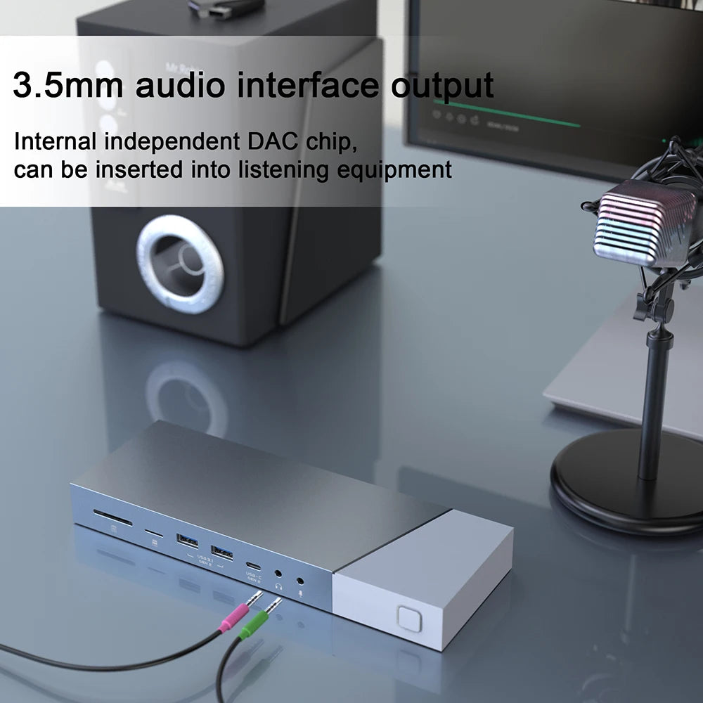 Dual monitor docking TF4.0 type c multi-usb port usb c charging hub