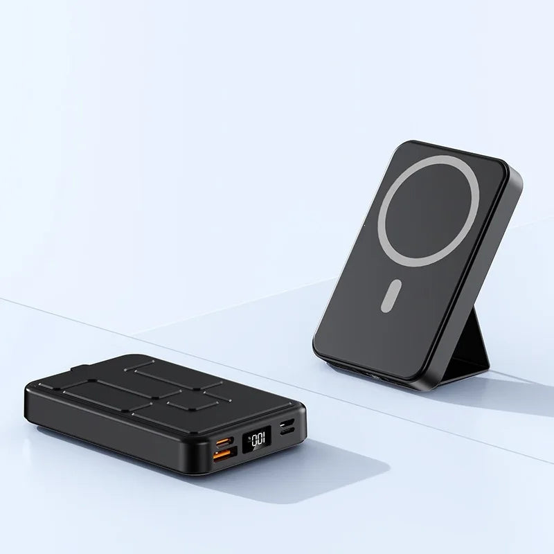 Portable Travel Charger with Phone Holder Powerbank for Magsafe iPhone AirPods Pro Wireless Charger External Battery Power Banks